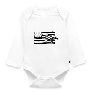 Breton flag - Organic Longsleeve Baby Bodysuit - white - Front
