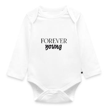 Forever Young - Geburtstagsgeschenk - Baby Bio-Langarm-Body - Weiß - Vorne