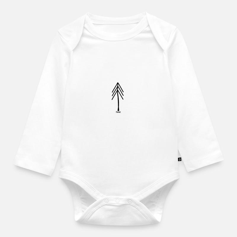 forest - Baby Bio-Langarm-Body - Weiß