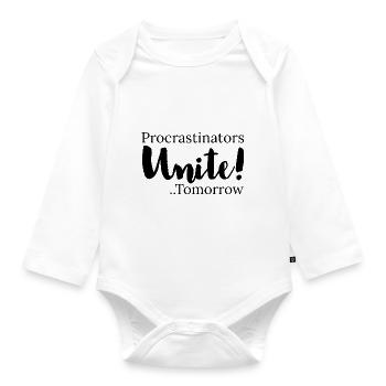 uitstellers verenigen zich morgen - Baby bio-rompertje met lange mouwen - wit - Voor