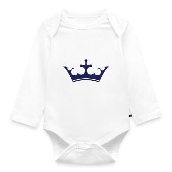 King-Logo-Design - Baby Bio-Langarm-Body - Weiß - Vorne