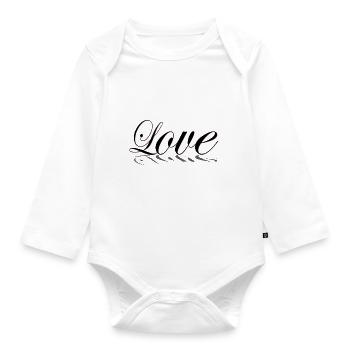 love love with shadow - Organic Longsleeve Baby Bodysuit - white - Front