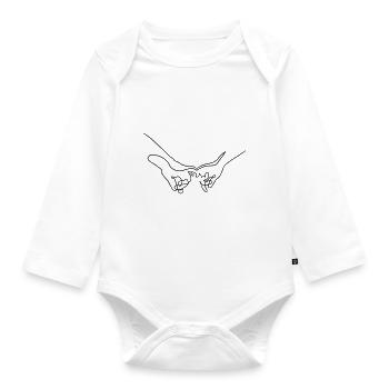 Holding your hand - Organic Longsleeve Baby Bodysuit - white - Front