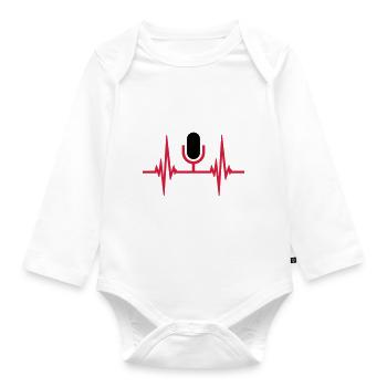 Herzschlag Puls Mikrofon - Baby Bio-Langarm-Body - Weiß - Vorne