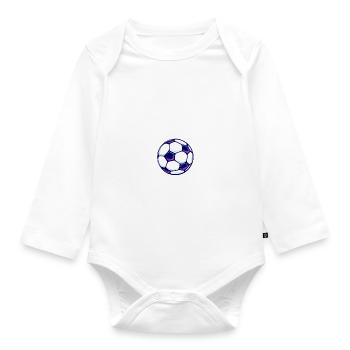 Football Logo Coat of Arms Colorful - Organic Longsleeve Baby Bodysuit - white - Front