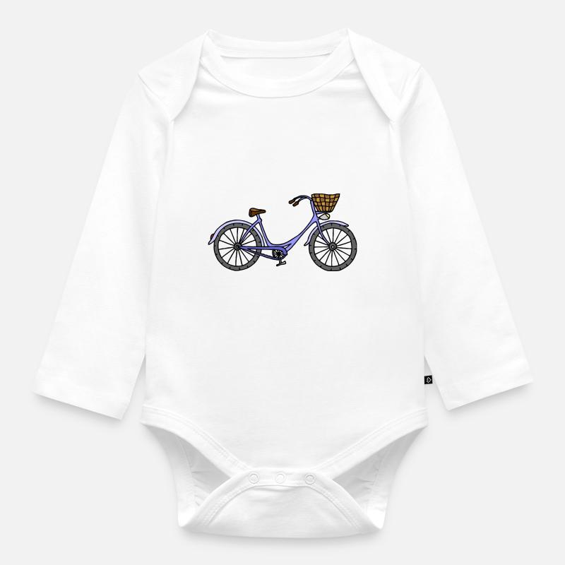 Vélo - Body Bébé bio manches longues - blanc