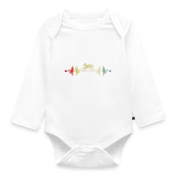 Recumbent recumbent bike heartbeat retro - Organic Longsleeve Baby Bodysuit - white - Front