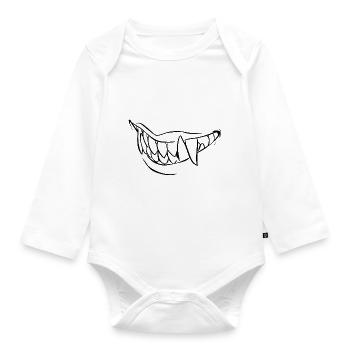 Vampir - Baby Bio-Langarm-Body - Weiß - Vorne