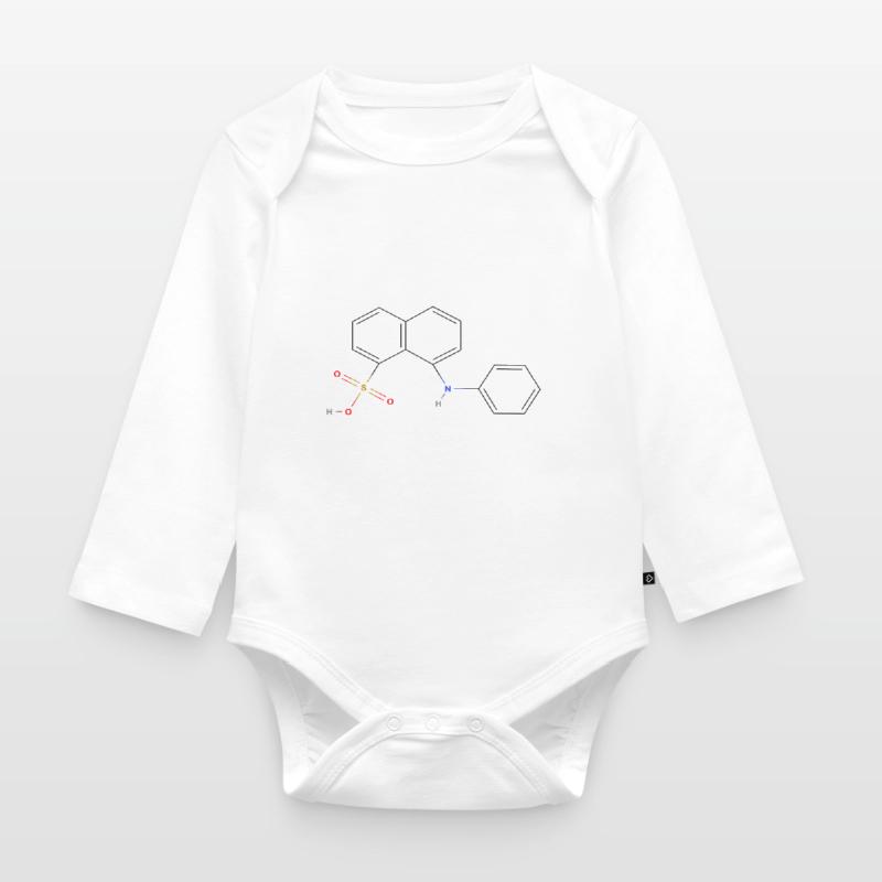 Molécule de lipase - Formule structurale colorée Body Bébé bio manches longues