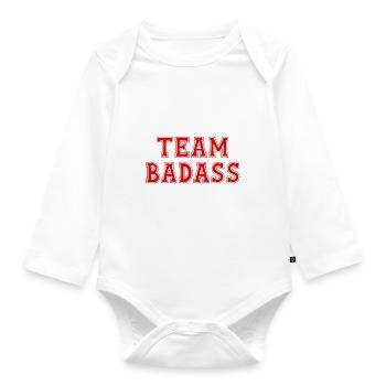 TEAM BADASS - Organic Longsleeve Baby Bodysuit - white - Front