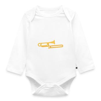 I Destroy Silence Trombone - Baby Bio-Langarm-Body - Weiß - Vorne