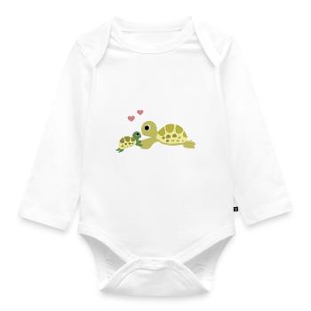 Tortue - Body Bébé bio manches longues - blanc - Devant