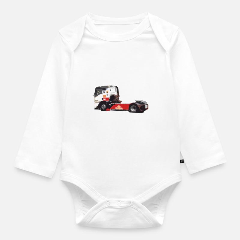 camion de course - Body Bébé bio manches longues - blanc