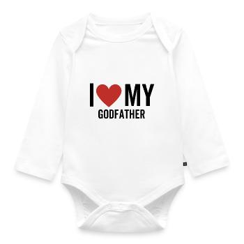 Ich liebe meinen Paten - Baby Bio-Langarm-Body - Weiß - Vorne