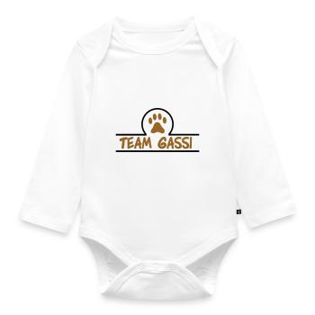 team gassi 02 - Baby Bio-Langarm-Body - Weiß - Vorne