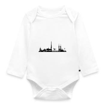 MTB Lifestyle - Wheely Freiburg Skyline - Organic Longsleeve Baby Bodysuit - white - Front