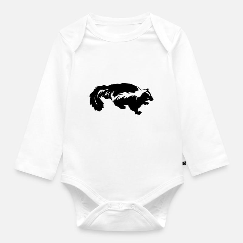 Mouffette - Body Bébé bio manches longues - blanc