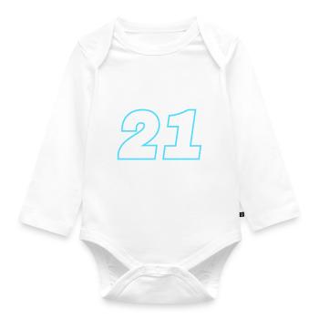 21 symbole de nombre - Body Bébé bio manches longues - blanc - Devant