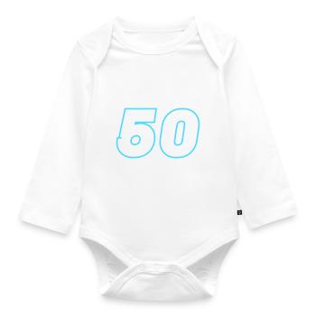 50 number symbol - Organic Longsleeve Baby Bodysuit - white - Front