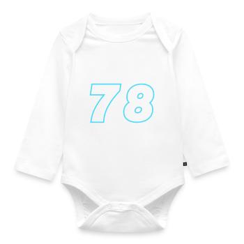78 number symbol - Organic Longsleeve Baby Bodysuit - white - Front