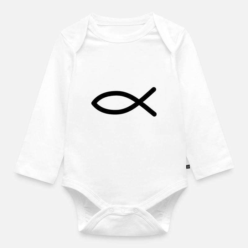 ichthus - Body Bébé bio manches longues - blanc