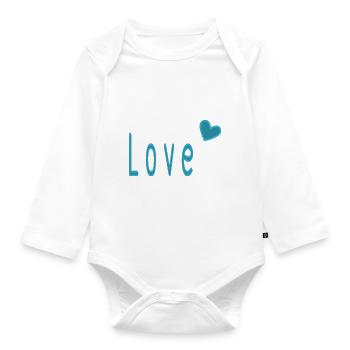 VALENTINSTAG. ICH LIEBE DICH. ICH LIEBE DICH. LIEBE. LIEBE - Baby Bio-Langarm-Body - Weiß - Vorne
