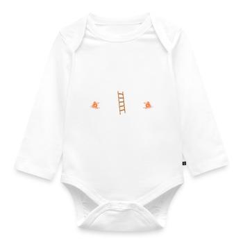 Leiter vom Sägezentrum Holz machen - Baby Bio-Langarm-Body - Weiß - Vorne