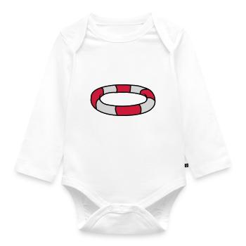 Lifebuoy Logo Design - Organic Longsleeve Baby Bodysuit - white - Front