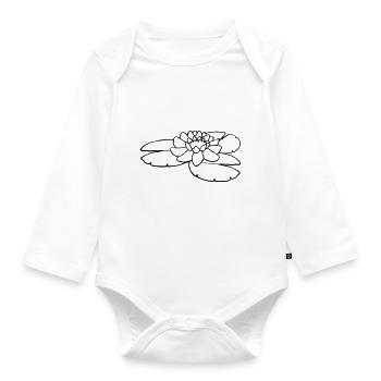 Teich Wasser Blüte - Baby Bio-Langarm-Body - Weiß - Vorne