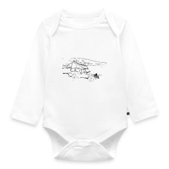 Offroader am See - Baby Bio-Langarm-Body - Weiß - Vorne