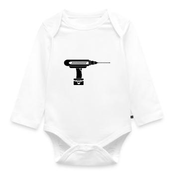 screwdriver drill - Organic Longsleeve Baby Bodysuit - white - Front
