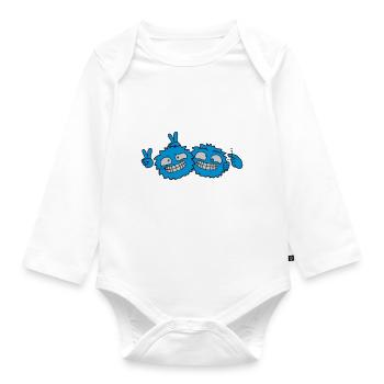2 Crazy Friends - Organic Longsleeve Baby Bodysuit - white - Front