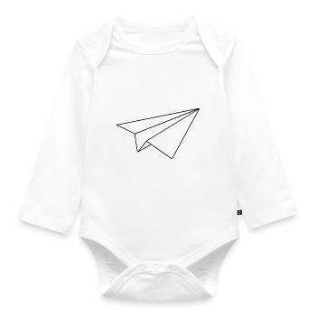 Paper airplane - Organic Longsleeve Baby Bodysuit - white - Front