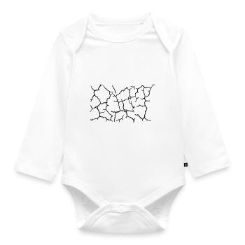 Bottom Cracks Pattern Texture - Organic Longsleeve Baby Bodysuit - white - Front
