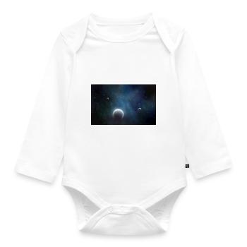 Galaxy - Baby Bio-Langarm-Body - Weiß - Vorne