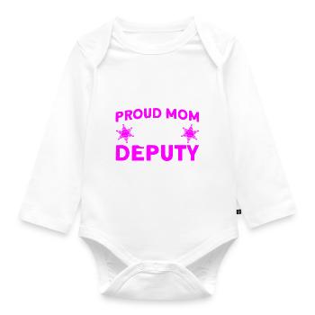 Fière Maman Assistant Shérif Maman Mère - Body Bébé bio manches longues - blanc - Devant