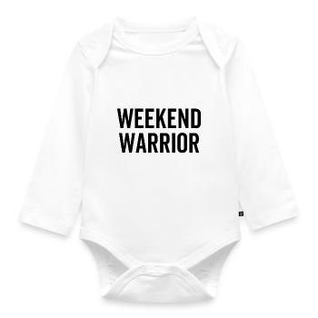 Weekend Warrior - Organic Longsleeve Baby Bodysuit - white - Front