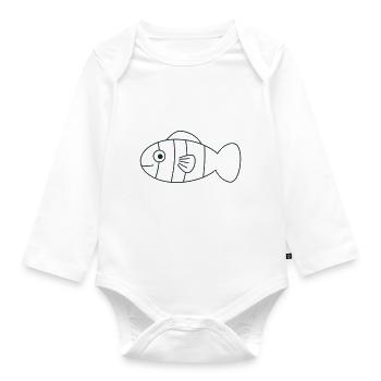 Runder Dopey-Fisch - Baby Bio-Langarm-Body - Weiß - Vorne