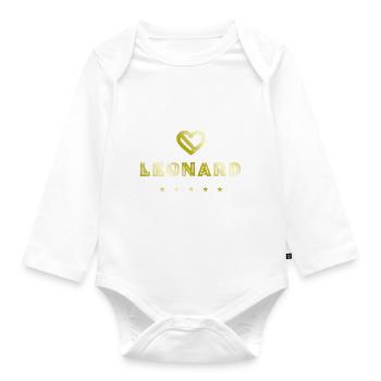 Leonard Herz - Baby Bio-Langarm-Body - Weiß - Vorne