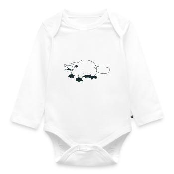 Squat Schnabeltier - Baby Bio-Langarm-Body - Weiß - Vorne