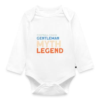 Football Trainer Gentleman Mythos Legende - Baby Bio-Langarm-Body - Weiß - Vorne