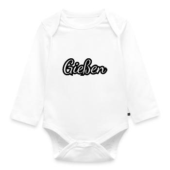 Gießen - Textdesign mit Stadtnamen - Baby Bio-Langarm-Body - Weiß - Vorne