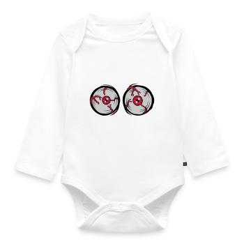 Crazy Horror Monster Eyes - Organic Longsleeve Baby Bodysuit - white - Front