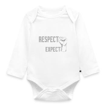 Respect My Existence Or Expect My Resistance 9 - Baby Bio-Langarm-Body - Weiß - Vorne