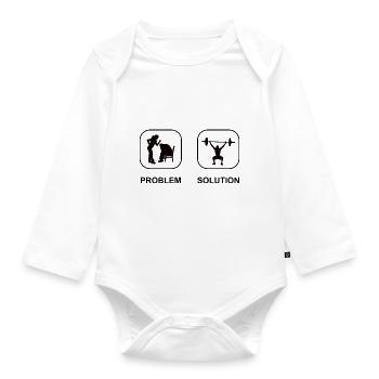 Fitness Bodybuilder Muscle Strength Training Athlètes - Body Bébé bio manches longues - blanc - Devant