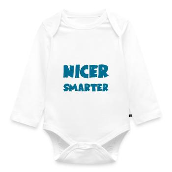 I'll Try Being Nicer If You Try Being Smarter - Organic Longsleeve Baby Bodysuit - white - Front