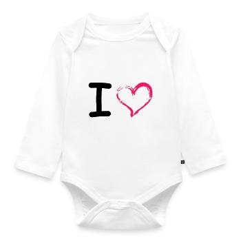 I Heart - Organic Longsleeve Baby Bodysuit - white - Front