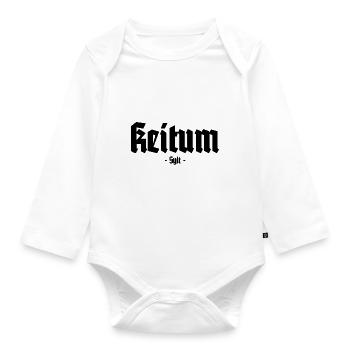 Keitum - Sylt - Nordsee - Insel - Urlaub - Strand - Baby Bio-Langarm-Body - Weiß - Vorne