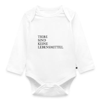 Tiere sind keine Lebensmittel - vegan - Baby Bio-Langarm-Body - Weiß - Vorne