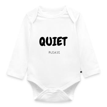 Quiet please - Baby Bio-Langarm-Body - Weiß - Vorne
